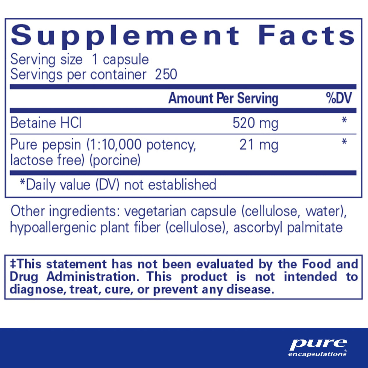 Betaine HCI Pepsin