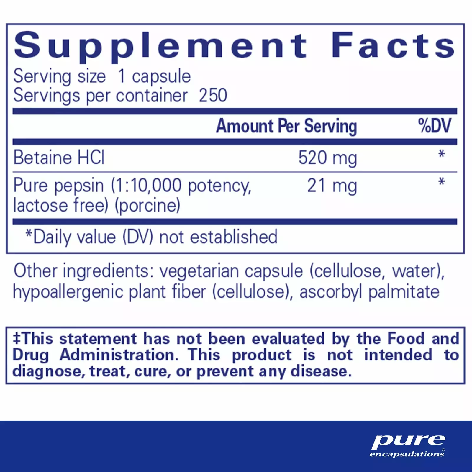 Betaine HCI Pepsin